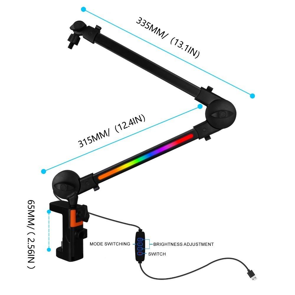 Sturdy Microphone Boom Arm Universal Desktop Stand Professional Mic Desk Mount Home Office