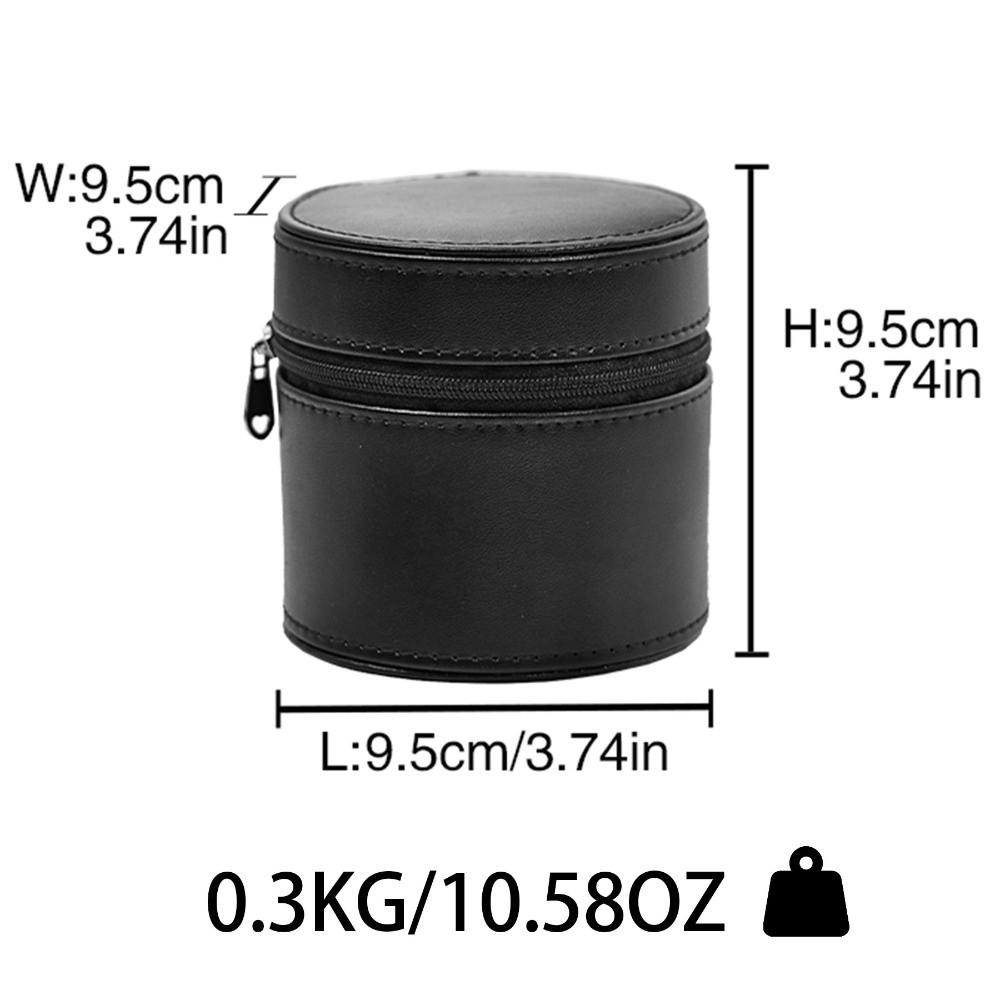 Round Flip-Top Watch Storage Box PU Leather Watch Storage Holder Watch Display Case  Daily Commute