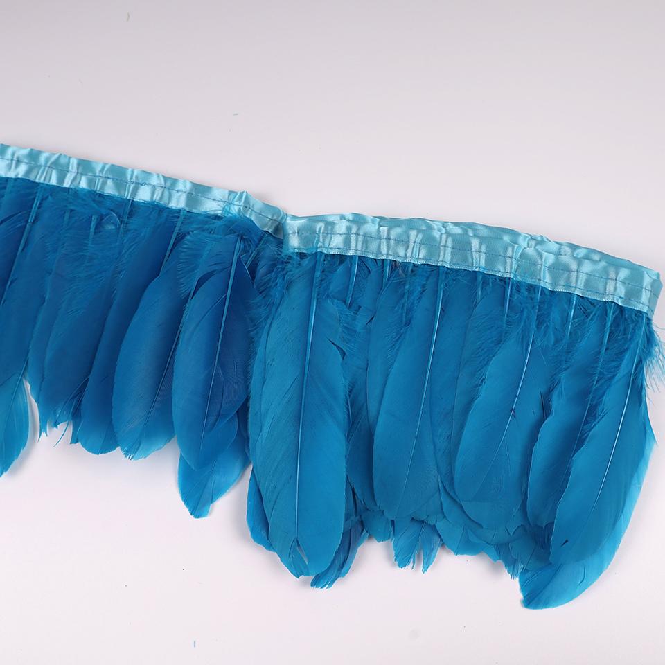 Bordures en Plumes d'Oie Ruban Franges 2 Yards/pièce Couture Artisanat Plume dans Robe Jupe Décoration Murale pour Vêtements de Fête