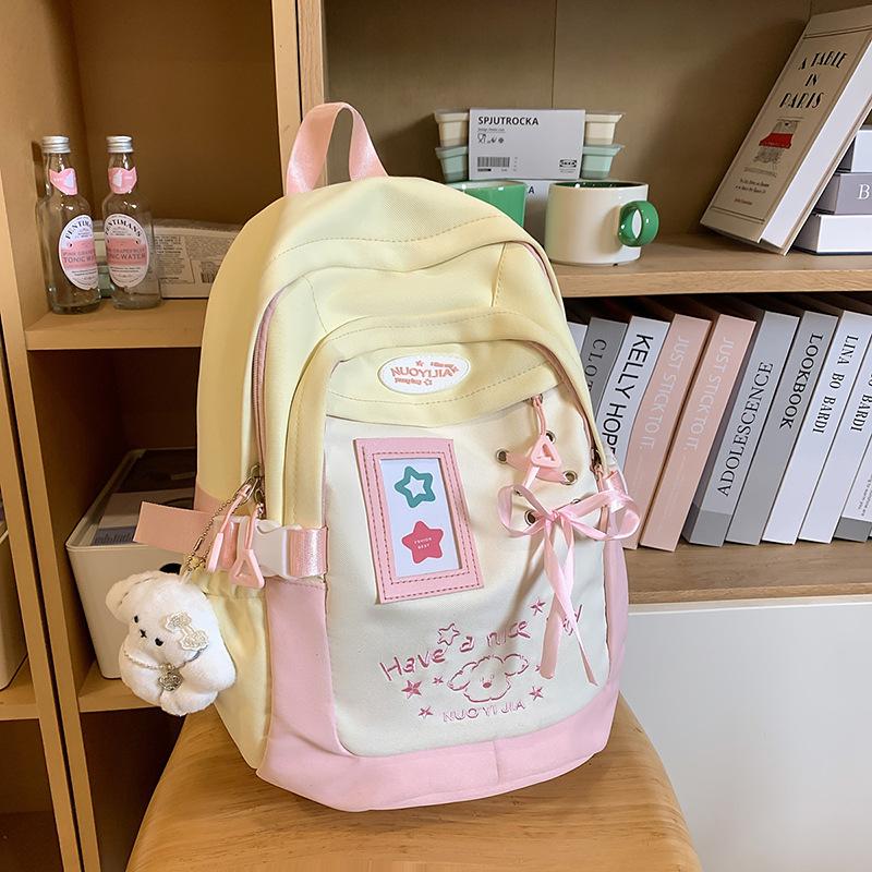 Korean Version Ins Schoolbag Female College Student Cute Large-capacity Computer Backpack Fashionable Color Matching Junior High School Backpack
