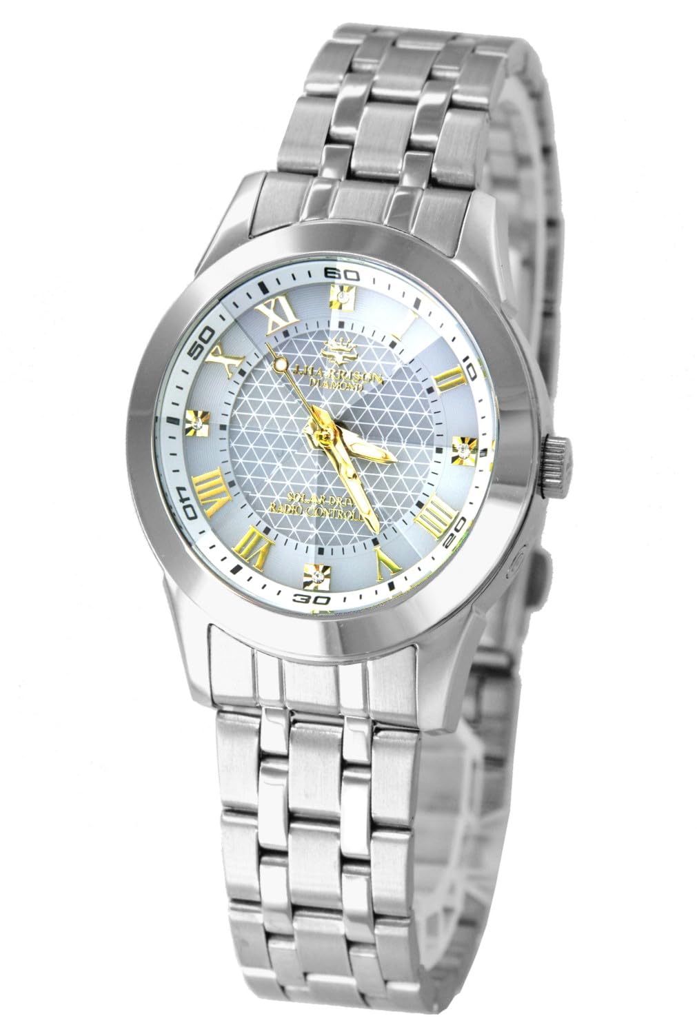 

Watch of the A beautiful watch with an cut with diamonds J.HARRISON (John Harrison) Women s Solar-Powered Radio-Controlled [Easy Self-Adjustment белый