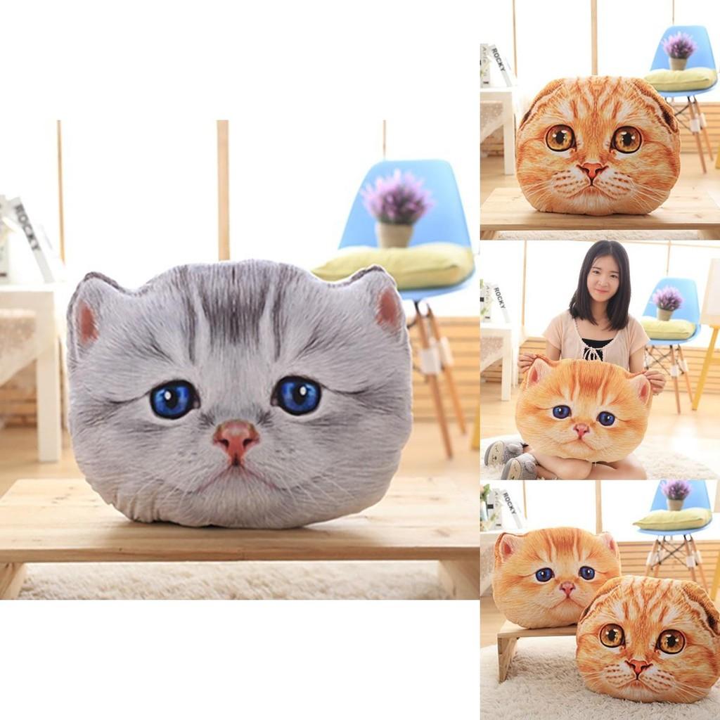 Cute And Creative 3d Cat Head Cushion Soft Plush Alien Cat Pillow Gift