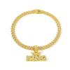 European and American Style New Alloy Full Diamond Crown King Letter Pendant, Fashionable Jewelry