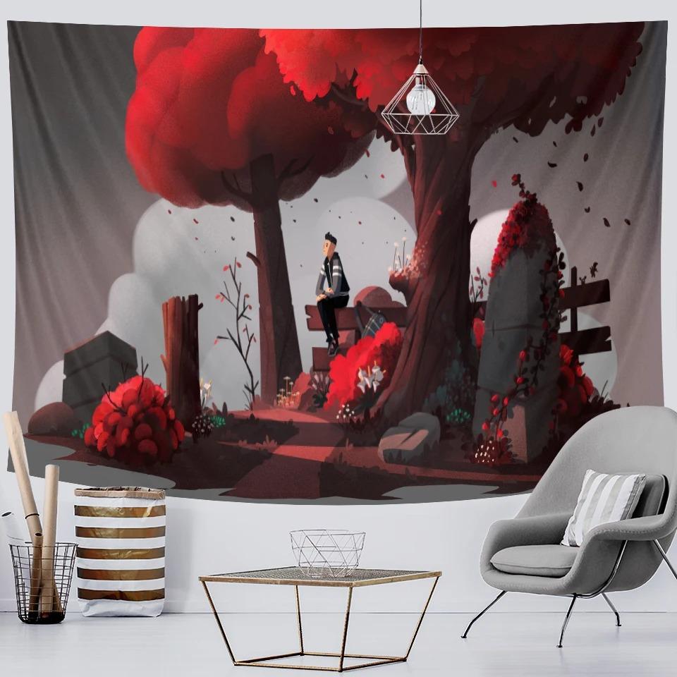 

Модный домашний гобелен для украшения гостиной, спальни, гобелен с изображением морской лодки и дельфина 100x75cm