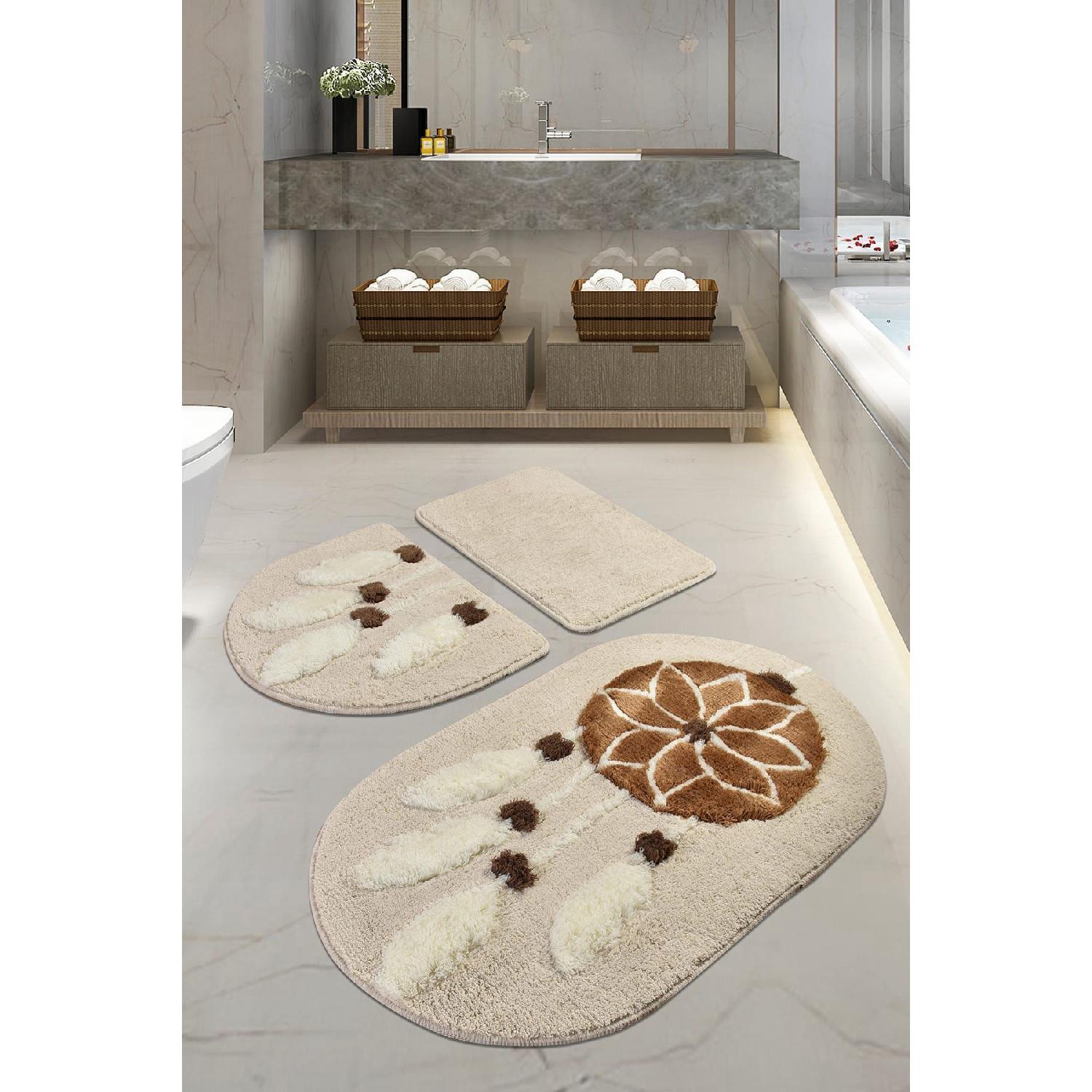 

Dream Coffee Set Of 3 Bathroom Rug Washable Non-slip Base Acrylic