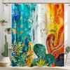 Colorful tree flower shower curtain fabric bathroom decoration with 12 hooks 180x 180cm bathtub shower curtain