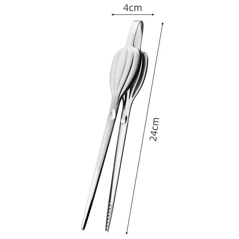 Garlic-Shaped Stainless Steel Food Tongs Set