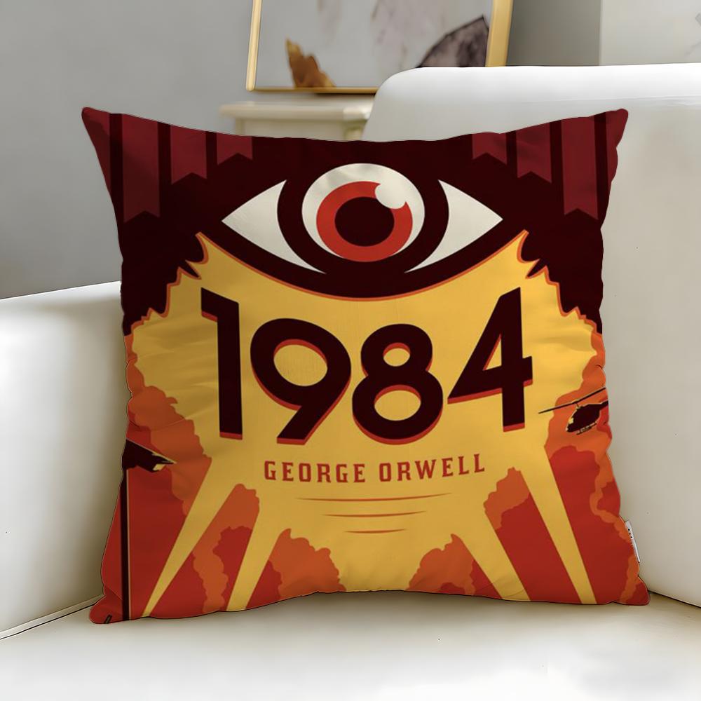

classic novel Nineteen Eighty-Four Cushion Cover Soft & Easy-Wash Pillow Case – Versatile for Couch, Bed, Travel and Office 30cmx30cm