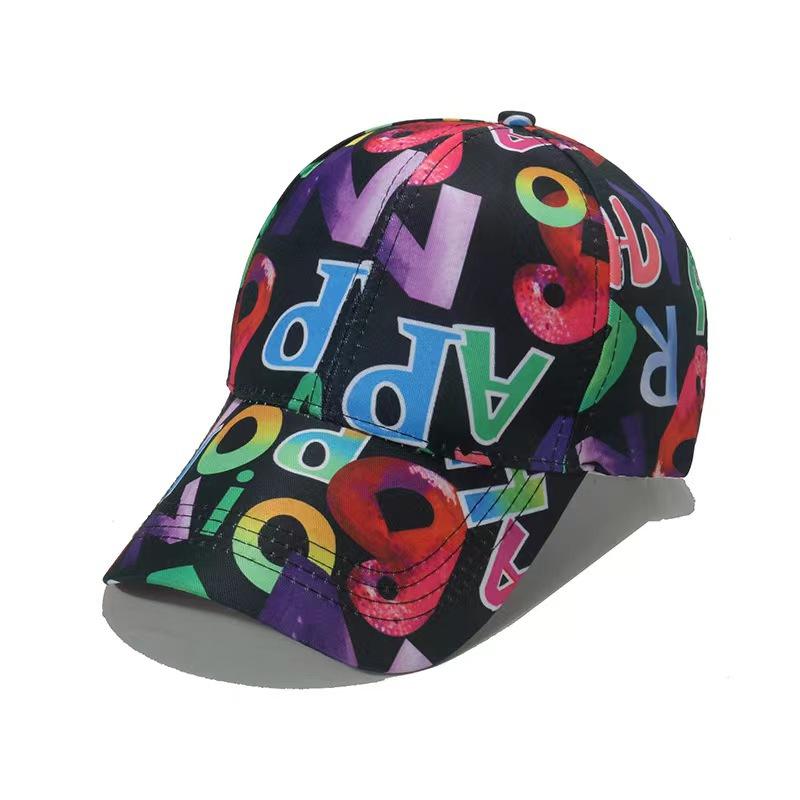 Unisex Sommer Baseballkappe Buchstabendruck Hip Hop Koreanisches Graffiti Snapback Sonnenhut für Streetdance Lässige Party K-Pop Stil