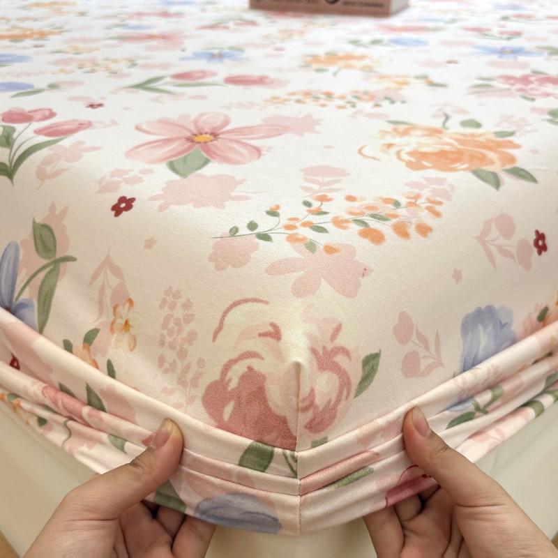 100% Cotton Fitted Sheet Protector Mattress Anti-Slip Bed Cover Modern Minimalist Style 90x190cm To 200x220cm