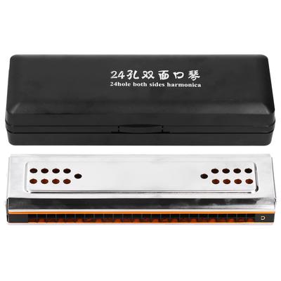 Harmonijka Tremolo 24 Otwory Klucz C&G Dwustronna z Pudełkiem Instrument Muzyczny dla Początkujących