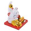 Solar Powered Lucky Cat Good Luck Wealth Welcoming Fortune Cat with Bell Home Room Office Desktop