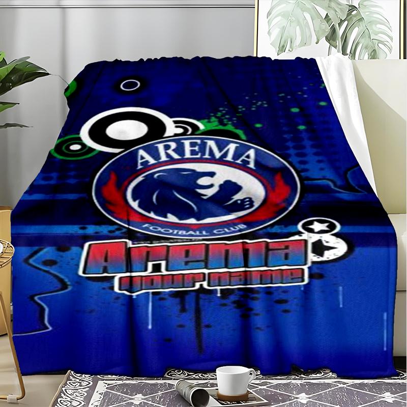 1PC Arema Football club Printed Soft Flannel Blanket Throw for Adult Bedroom Living Room Sofa Camping Travel Fan gifts Christmas Gifts