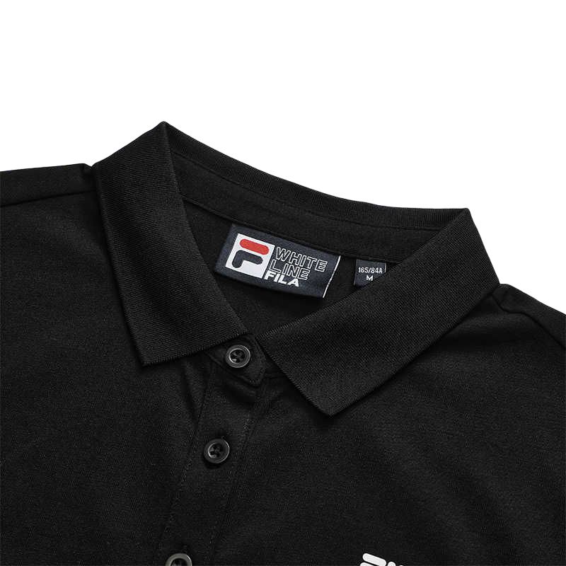 FILA Logo Casual Loose Polo A-Line Short Sleeve Dress Women dresses Black F11W248308FBK