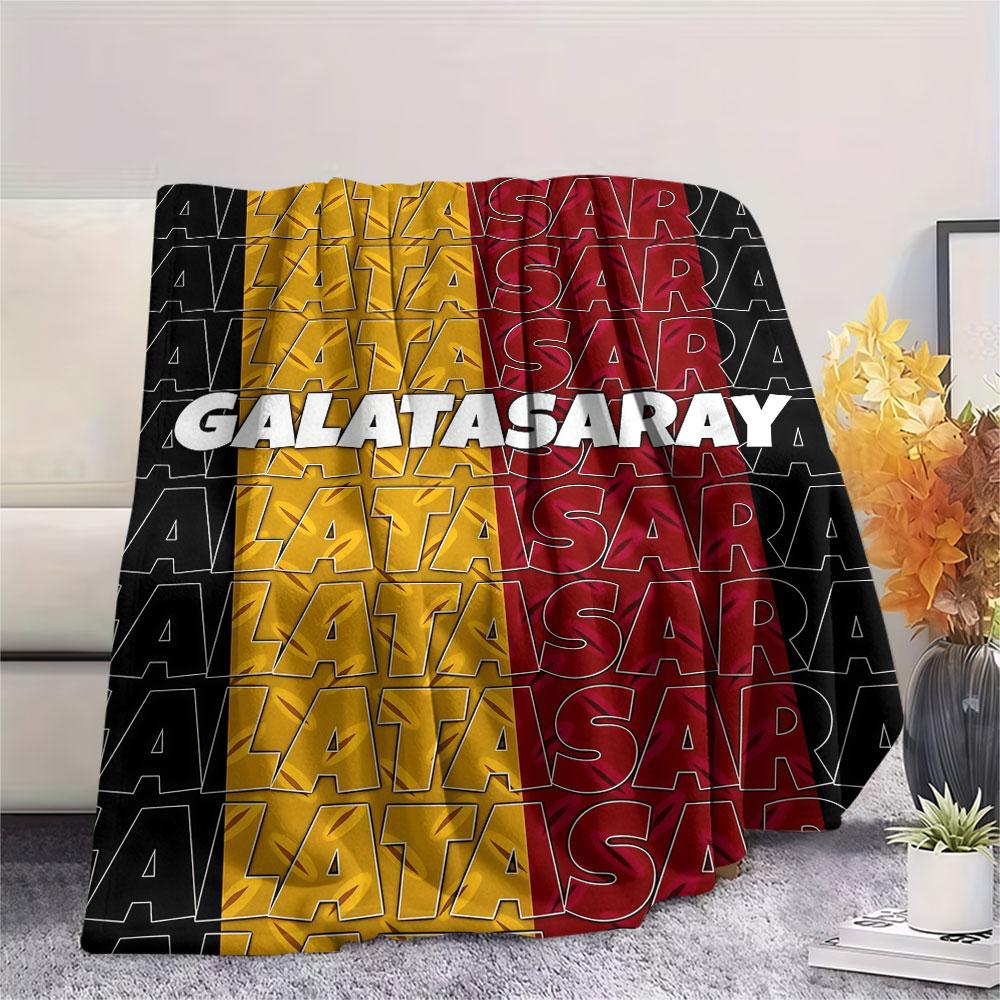 Galatasaray Spor Kulübü Printed Flannel Blanket, soft throw for bedroom sofa, washable, fan merchandise, great gift.