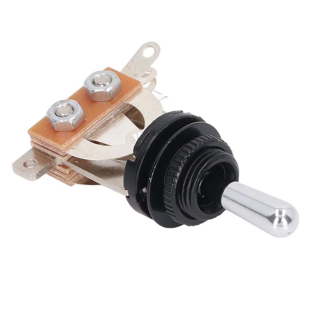 Guitar Toggle Switch Position Short Straight Silver Top Knob Pickup Selector Kit with Black Washer