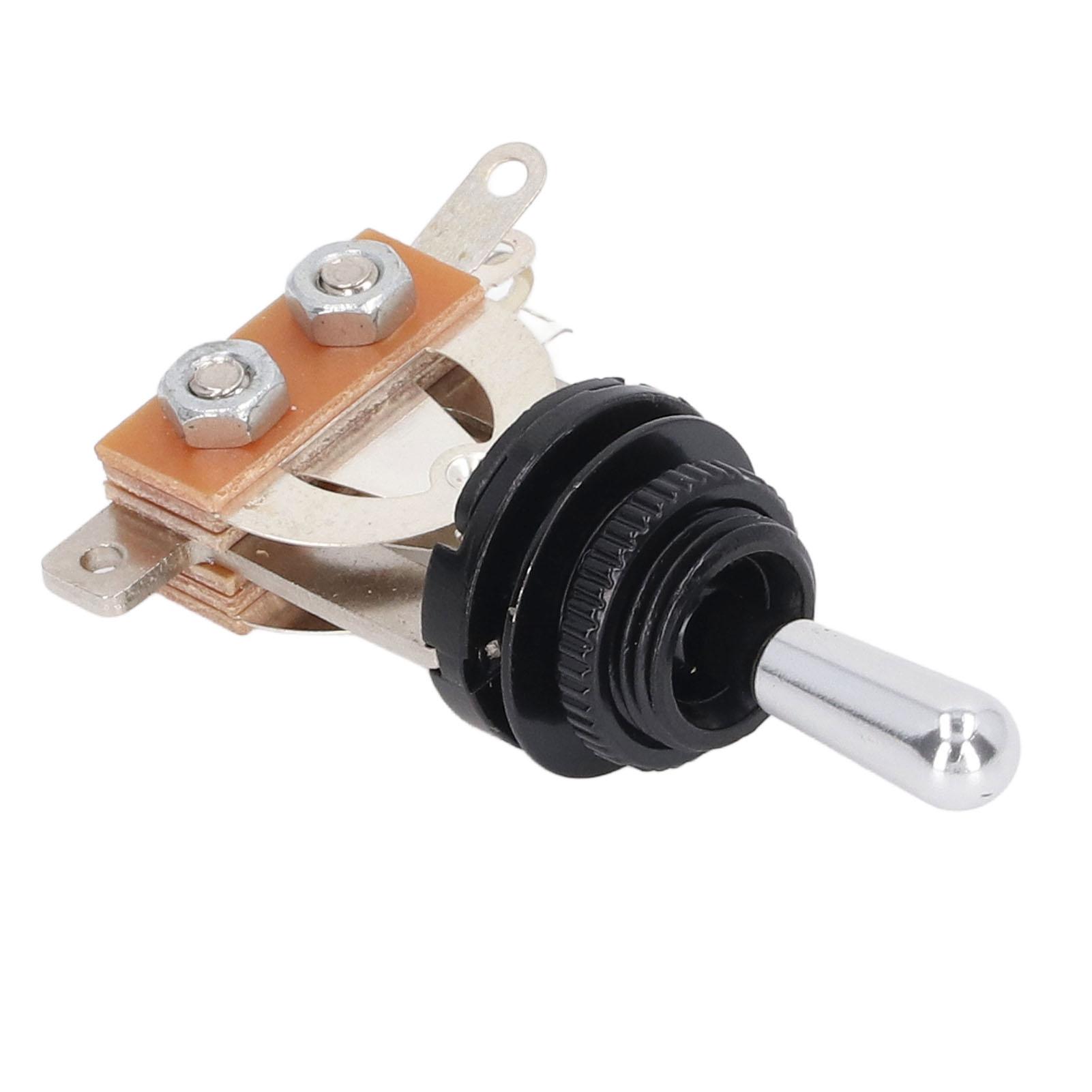 

Guitar Toggle Switch Position Short Straight Silver Top Knob Pickup Selector Kit with Black Washer