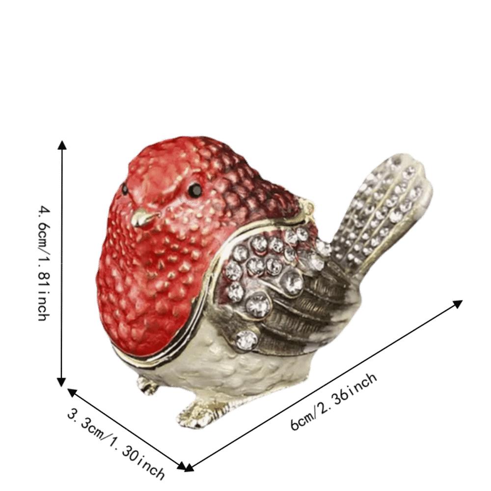 Hinged Lid Bird Figurine Jewelry Box Mini Size Mini Jewelry Organizer Home Decor