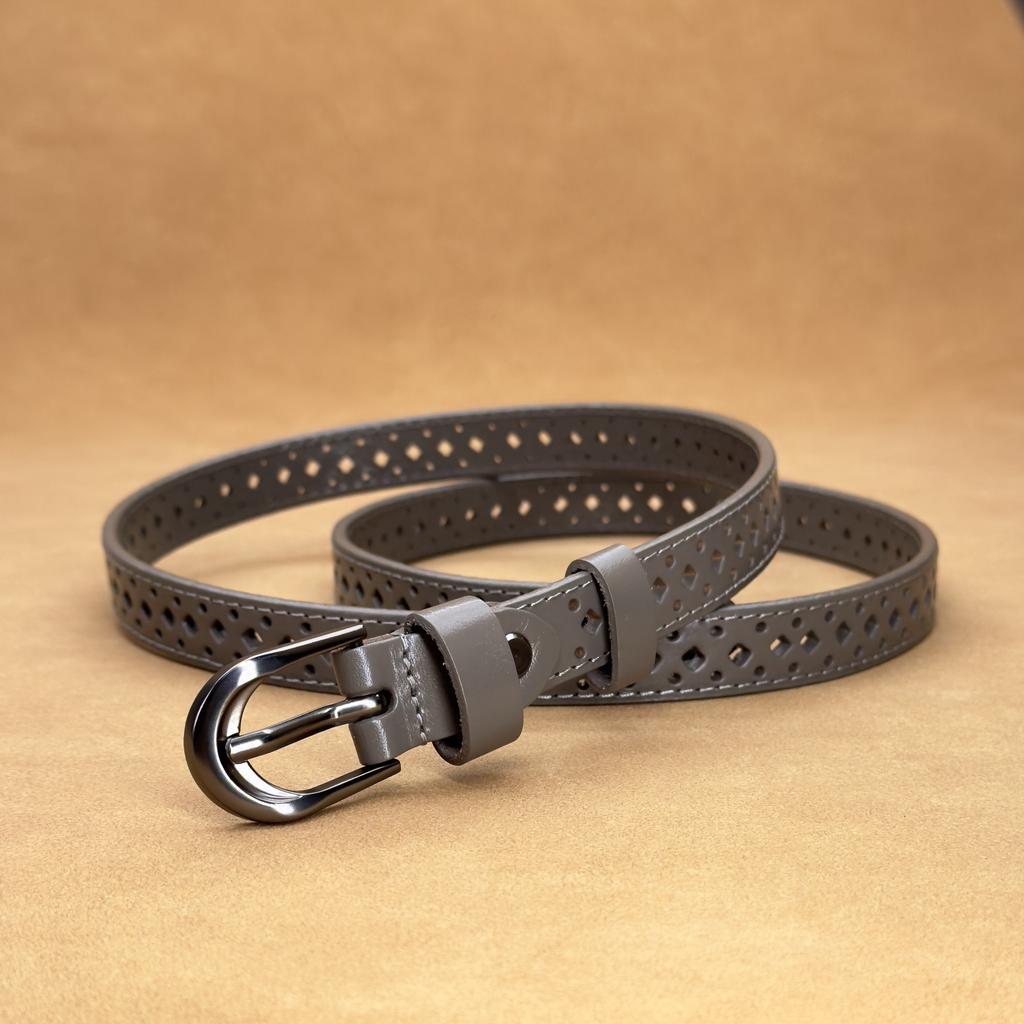 Women's Hollow Leather Belt Women's Casual Versatile Cowhide Belt