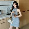 IELGY Women's New Summer French Slim Waistband Hip Dress