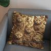 2D Cute Cats On Branch Floral Pillow Cover Pattern Cushion Cover Suitable For Sofa Bedroom Car Pillow Cover