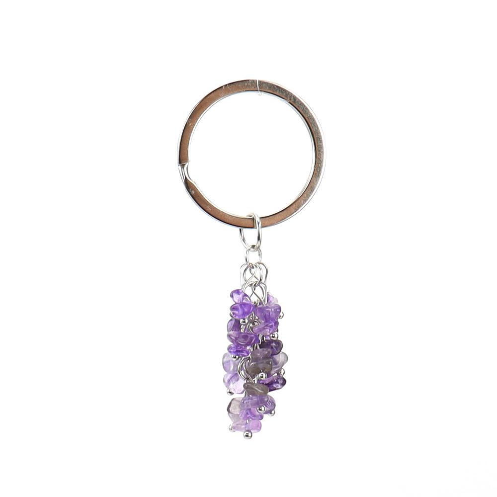 

Irregular Seven-Color Gravel Keychain, Bag Accessories, Pendant K41 аметист