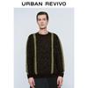UR 2025 Spring Men's Trendy Retro Color Block Textured Knit Sweater