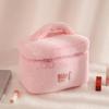 Soft Plush Large Capacity Makeup Bags For Women Daily Cosmetics Organizer Simple Style Tote Travel Toiletry Bag