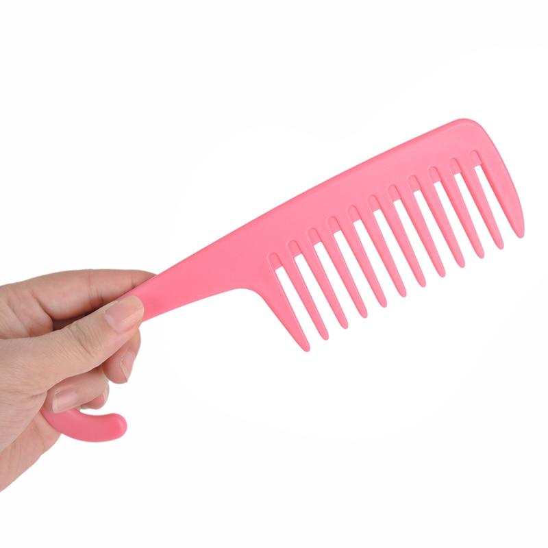 Large Wide Tooth Combs Of Hook Handle Detangling Reduce Hair Loss Comb Pro Hairdress Salon Dyeing Styling Brush Tools