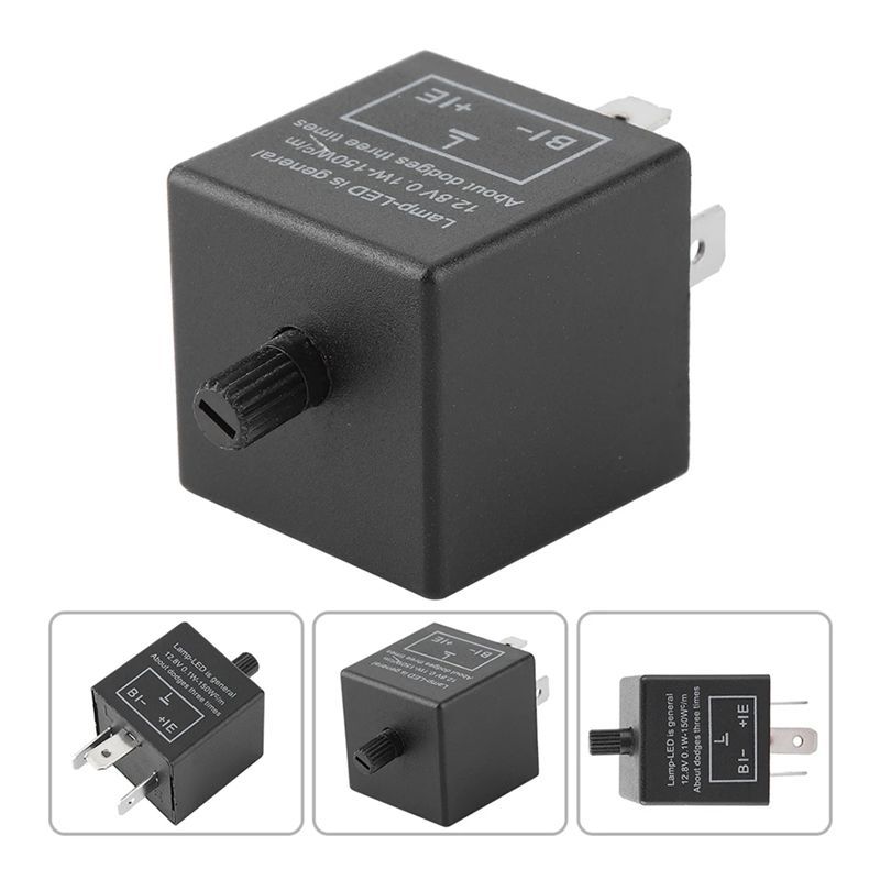 1 PCS Universal 12V 3 Pin CF14 Motorcycle LED Flasher Blinker Relay Black Automobile Turn Signal Light Relay Motorcycle Switch