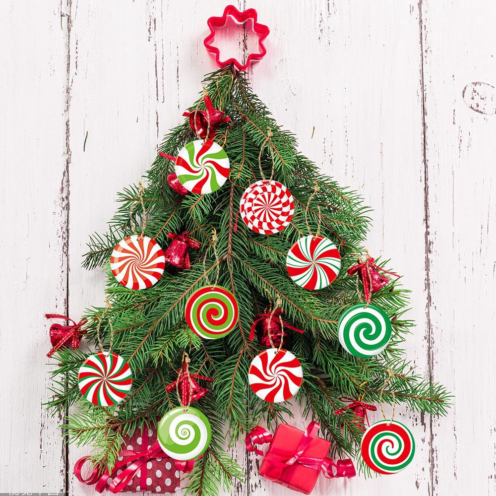 Runtowo Paper Christmas Tree Ornaments Merry Christmas Decor for Home 2026 Navidad Xmas Gifts New Year 2026 Santa Claus Pendant
