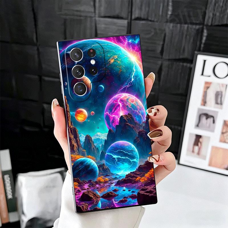 

Земля Звезды Космос Вселенная Мягкий Чехол для Телефона для Samsung Galaxy S26 S25 Edge S24 Ultra S23 Plus S22 S21 FE S20 Черная Задняя Крышка Sh Samsung S20 Ultra