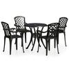 Exclusive House - 5 Pcs Bistro Set Cast Aluminum Black