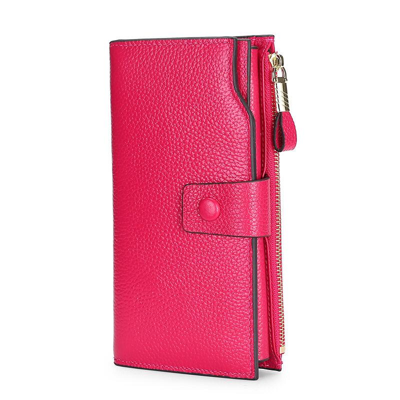 Жіночі слоти для кількох карток Сумка-клатч великої місткості Тримач ідентифікатора кредитної картки RFID Довгі гаманці з натуральної шкіри для жіночої сумки для мобільного телефону Гаманець