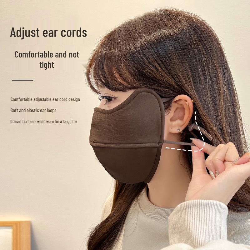 Women's Warm 5D Face Mask: Windproof & Cold-Proof, Eye Protection, Thickened for Autumn/Winter - Slimming Design