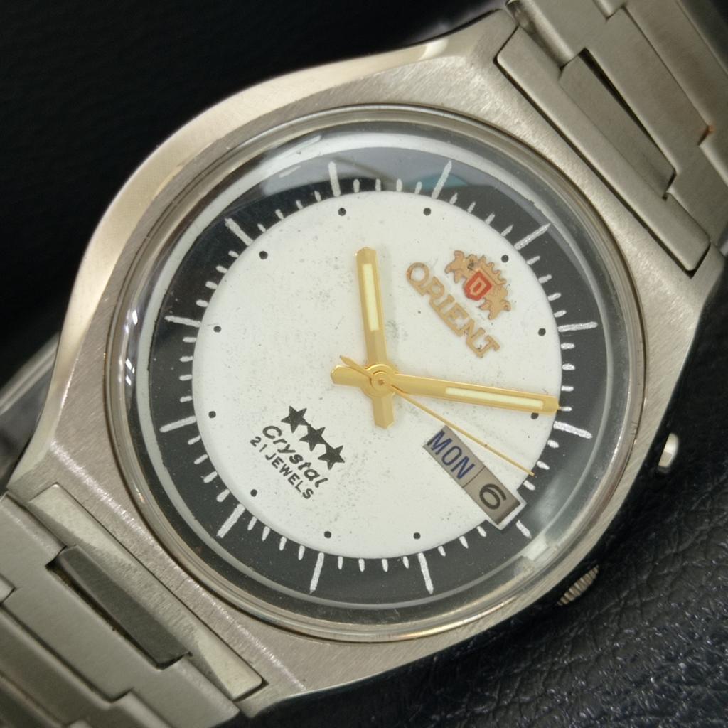 ОРИГИНАЛЬНЫЕ ВИНТАЖНЫЕ ORIENT CRYSTAL АВТОМАТИЧЕСКИЕ 46943 ЯПОНИЯ МУЖСКИЕ БЕЛЫЕ ЧАСЫ a704849-1