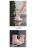 Women's Waterproof Thick-Soled Drawstring Rain Boots - Short, Height-Boosting Rubber Shoes for Outdoor and Kitchen Use
