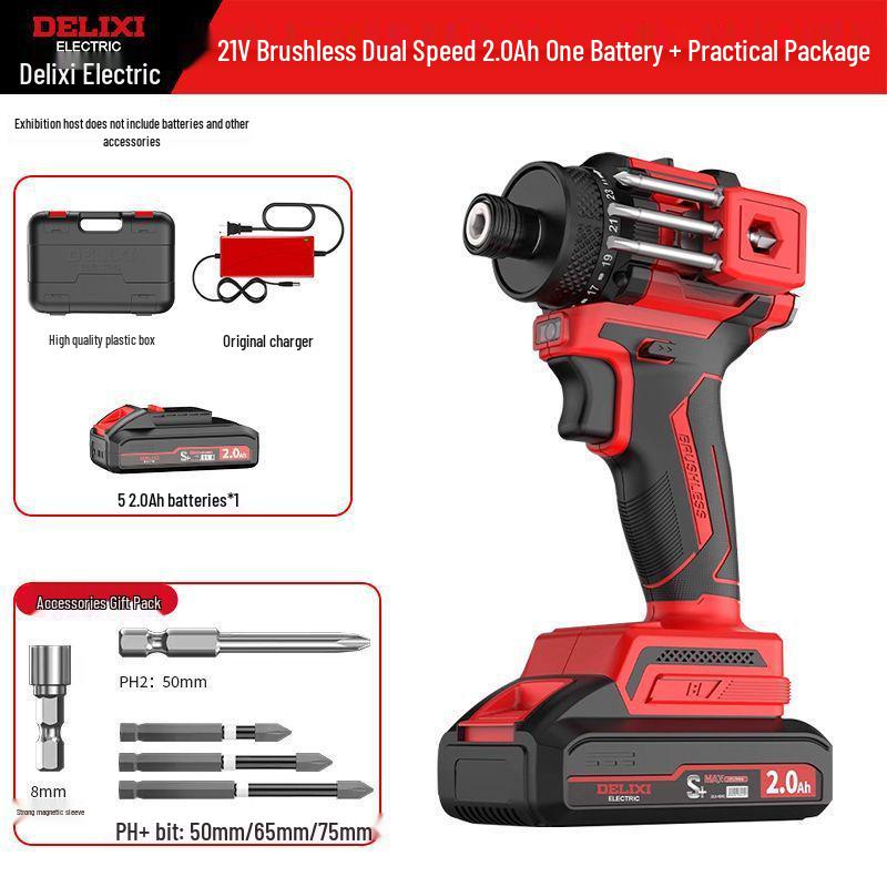 Delixi Rechargeable Brushless Electric Screwdriver & Drill Combo