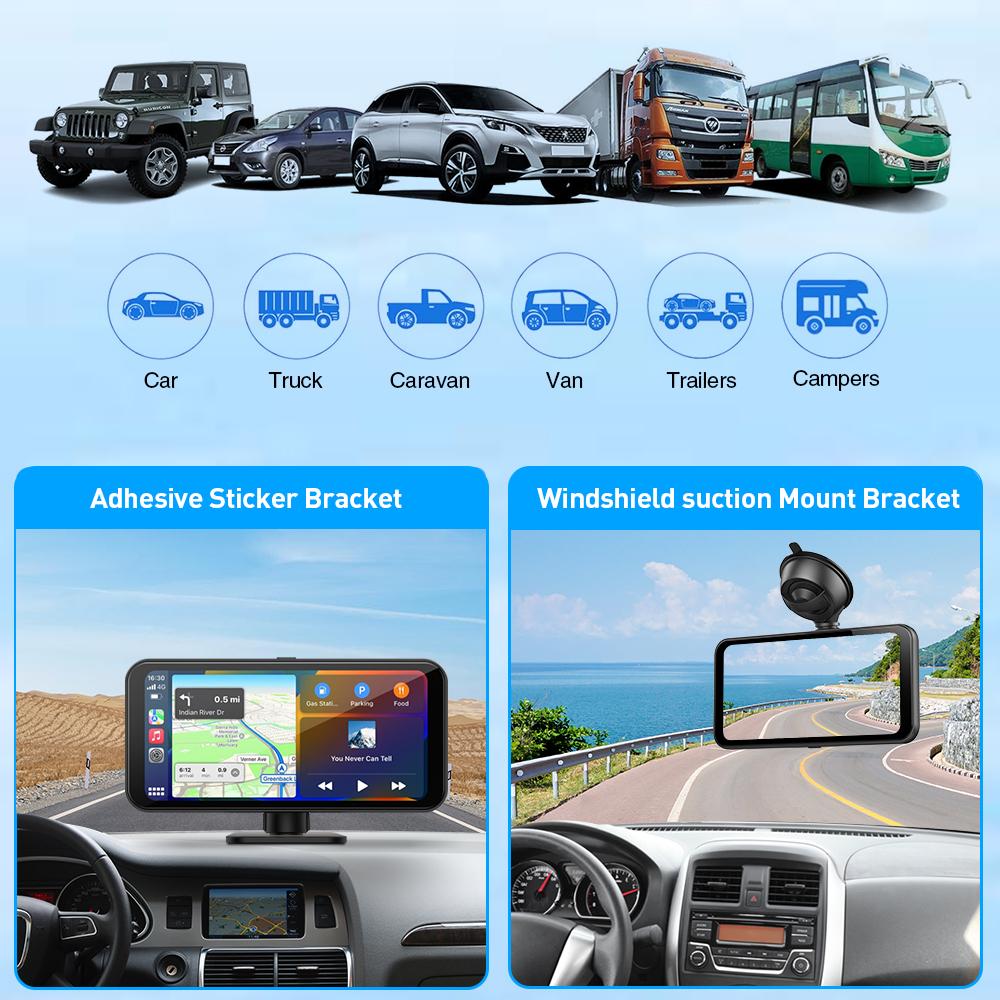 4K Dash Cam Wireless Carplay & Android Auto Car DVR WiFi Rearview Camera With Magnetic bracket Dashboard Video Recorder