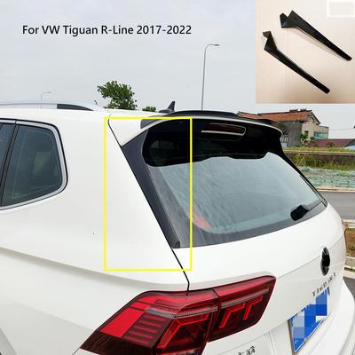 VW Tiguan R-Line 2017- için Parlak Siyah ABS 2 ADET Arka Cam Spoiler Yan Kanat Kapak Trim Araba Dış Aksesuarları