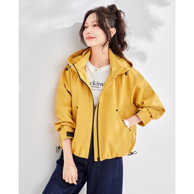 TERRE BLEUE Women's Autumn Windproof Hooded Jacket
