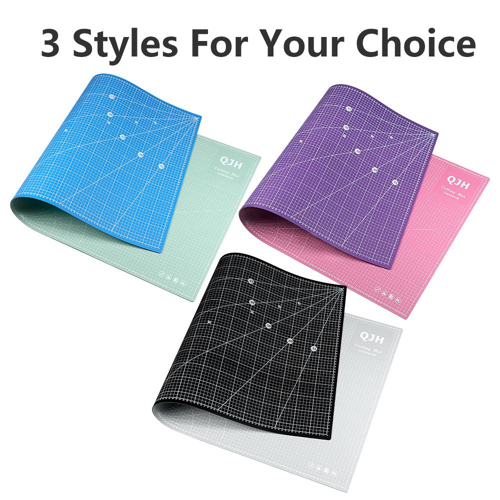 1pcs High-end PVC Cutting Mat-47.24x23.62inch, Multifunctional Durable Double Side Double Colors Cutting Board with Grid Lines