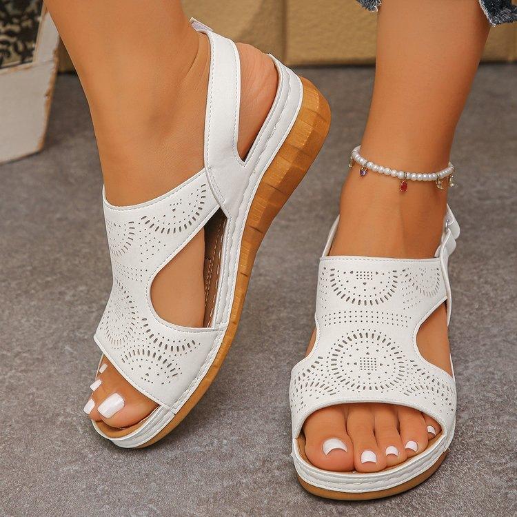 Women's Open Toe Buckle Ankle Strap Summer Platform Wedge Sandals Comfortable Non-Slip Walking Sandals Beach Shoes for Women Casual Dressy Shoes