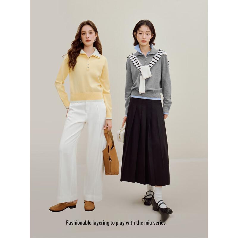 Inman Women's Color-block Double-Layer Collar Knit Sweater