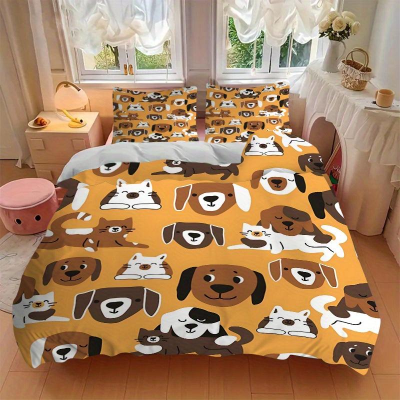 3pcs DogPrints Bedding Set, Breathable And Soft, Suitable for All Seasons Machine Washable, Suitable for Bedroom Decoration,yy250822150