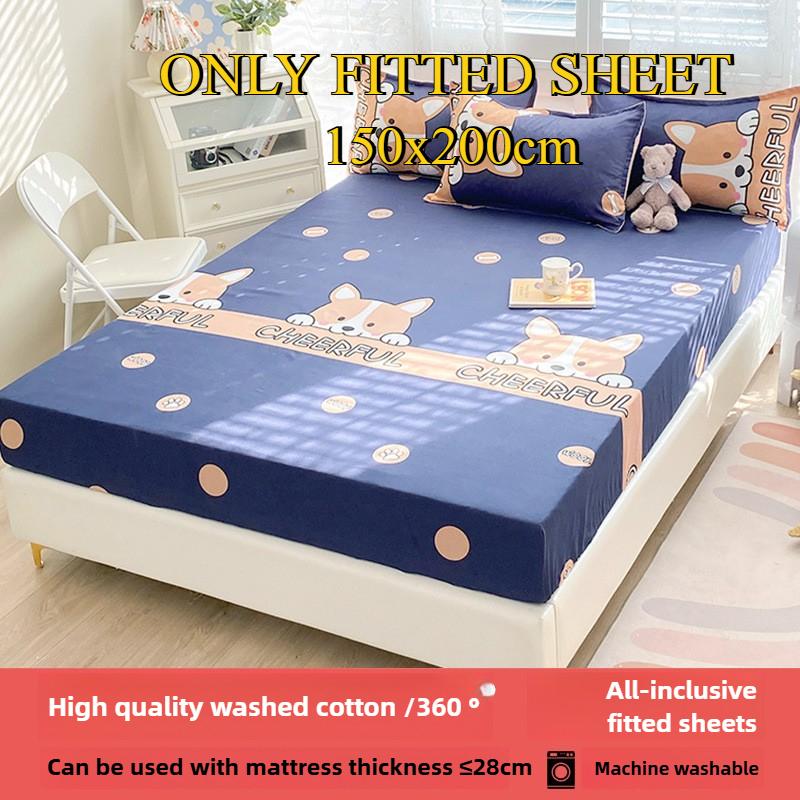 Sábana Bajera No se decolora No hace bolitas Sábana de una pieza Antideslizante Multiespecificación Ropa de Cama Cubrecama Protector