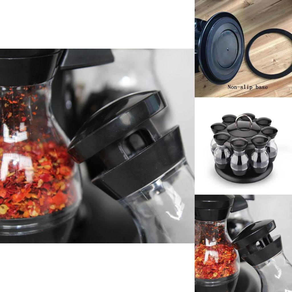 Elegant Rotatable Condiment Holder With Solid Bottles For Restaurant And Food Service Settings