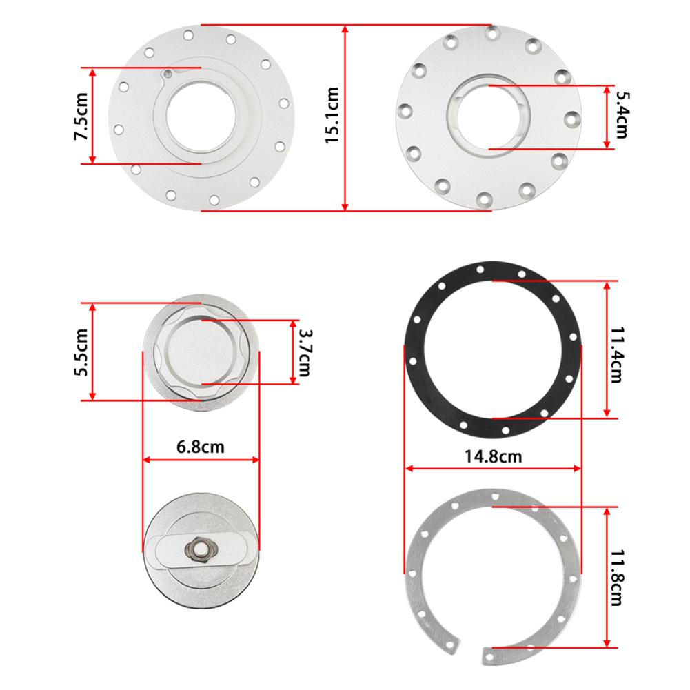 For Fuel Cells Billet Fuel Cap Aluminium Fuel Cap For Racing Fuel Cells 12 Bolts 12 Bolt Fuel Tank Cap Fuel Tank Cap серебряный