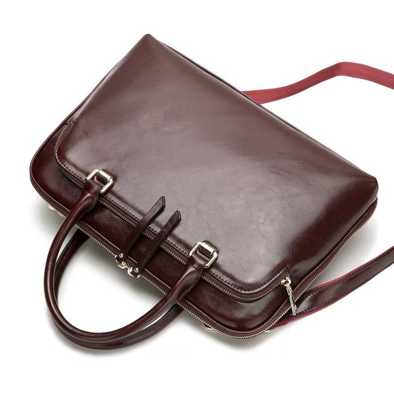 TS JYL laptop bag,Genuine Leather Women Handbag Fit 13 14 Inch Laptop Crossbody Shoulder Bag