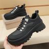 Thick soled casual sports men's shoes High quality trendy young thick soled shoes Black and white Minimalist style designer